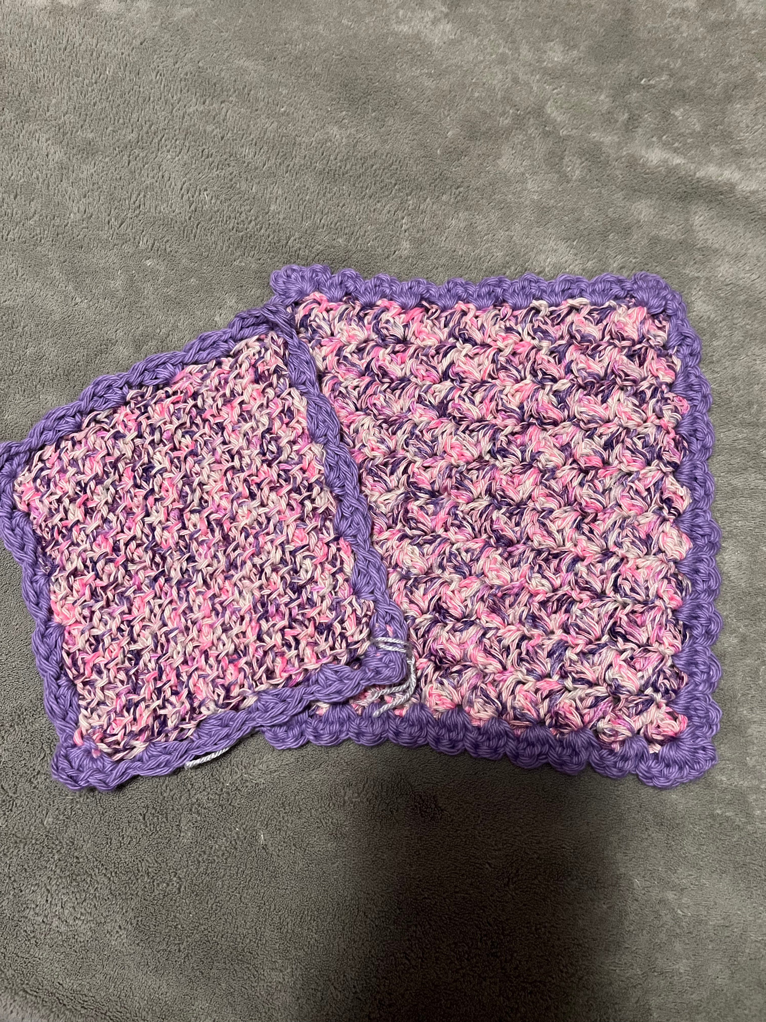 Pink/Purple Washcloth Set of 2