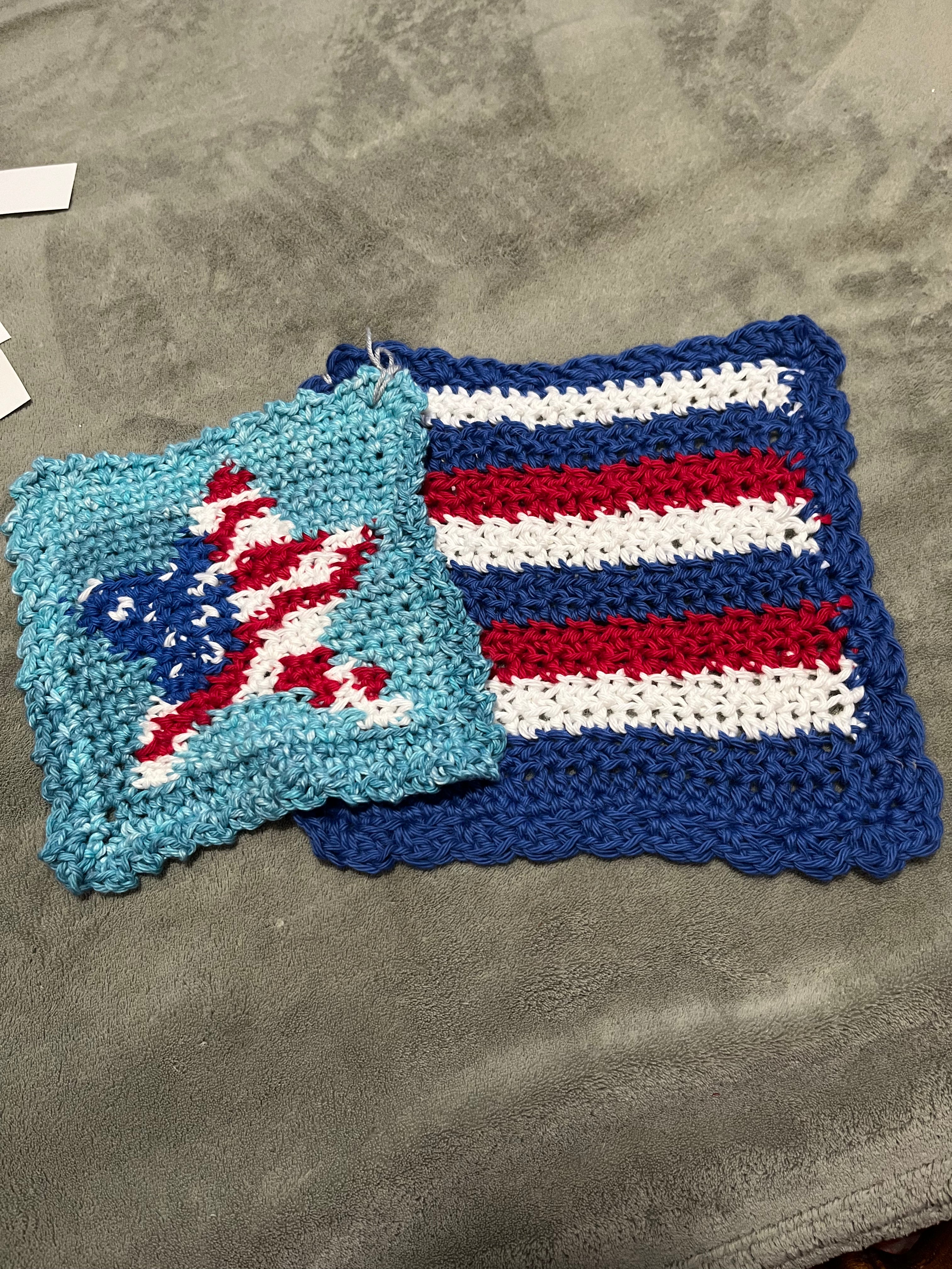 Fourth of July Washcloth Set of 2