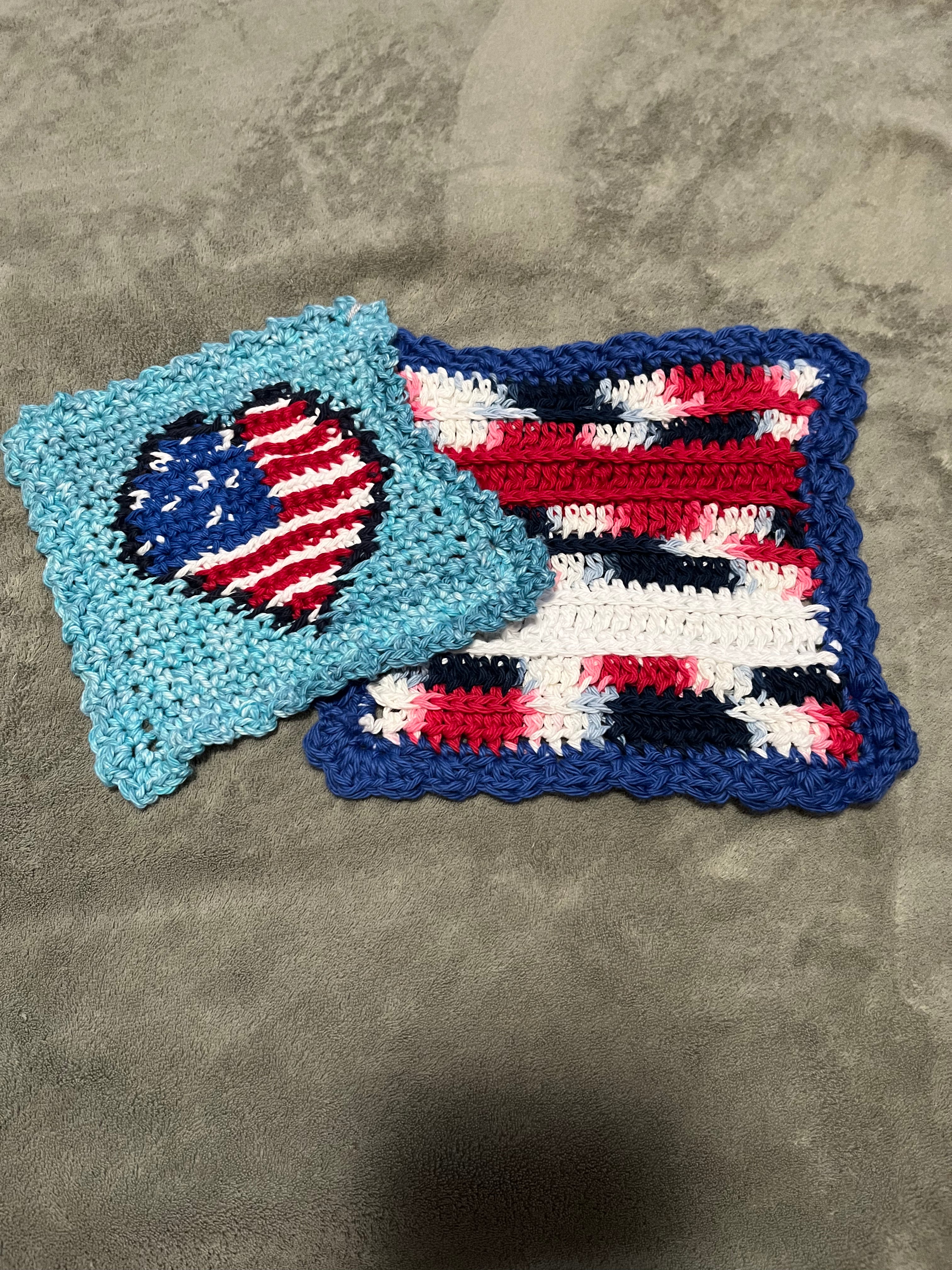 Fourth of July Washcloth Set of 2